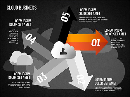 Diagrama de negocio en la nube, Diapositiva 14, 01409, Diagramas de proceso — PoweredTemplate.com