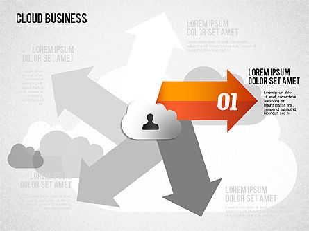 Cloud diagrama de negócios, Deslizar 5, 01409, Diagramas de Processo — PoweredTemplate.com