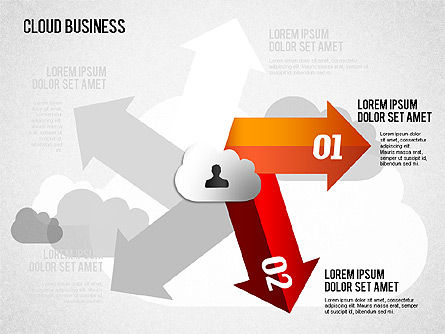 Cloud diagrama de negócios, Deslizar 6, 01409, Diagramas de Processo — PoweredTemplate.com