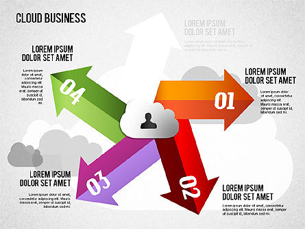 Cloud diagrama de negócios, Deslizar 8, 01409, Diagramas de Processo — PoweredTemplate.com