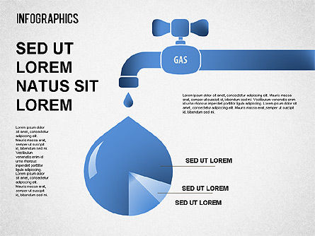 Infografica di petrolio e gas, Modello PowerPoint, 01416, Infografiche — PoweredTemplate.com