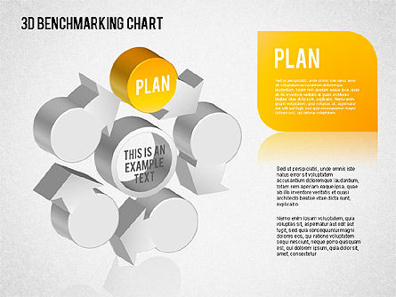 Gráfica de Benchmarking 3D, Plantilla de PowerPoint, 01418, Modelos de negocios — PoweredTemplate.com