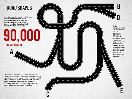 Road Shapes, Slide 12, 01419, Shapes — PoweredTemplate.com