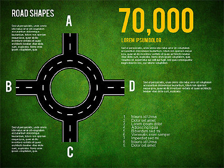 Road Shapes, Slide 14, 01419, Shapes — PoweredTemplate.com