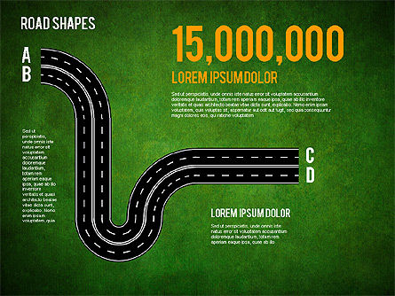 Road Shapes, Slide 15, 01419, Shapes — PoweredTemplate.com