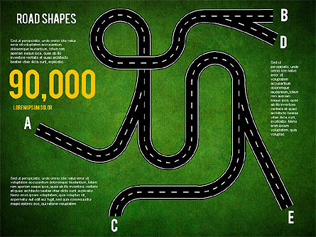 Road Shapes, Slide 16, 01419, Shapes — PoweredTemplate.com