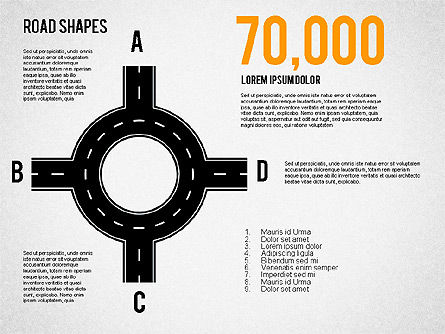 Road Shapes, Slide 2, 01419, Shapes — PoweredTemplate.com