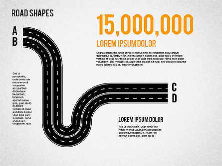 Road Shapes, Slide 5, 01419, Shapes — PoweredTemplate.com