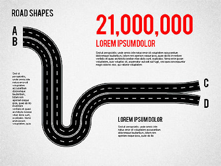 Road Shapes, Slide 6, 01419, Shapes — PoweredTemplate.com