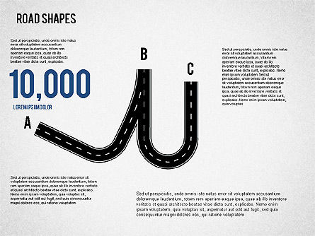 Road Shapes, Slide 7, 01419, Shapes — PoweredTemplate.com