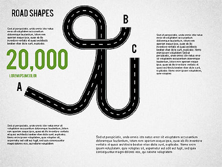 Road Shapes, Slide 8, 01419, Shapes — PoweredTemplate.com