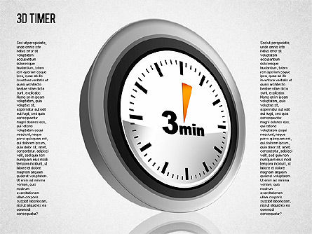 3D-Timer-Diagramm, PowerPoint-Vorlage, 01422, Ablaufdiagramme — PoweredTemplate.com