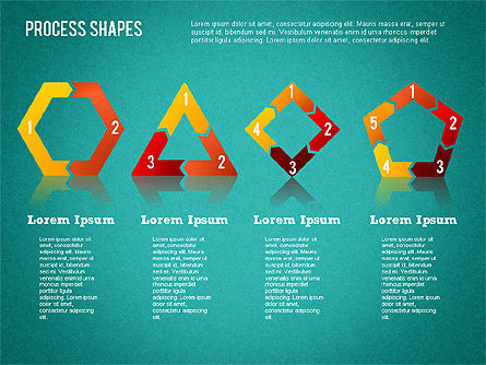 Formar formas geométricas, Diapositiva 16, 01423, Diagramas de proceso — PoweredTemplate.com