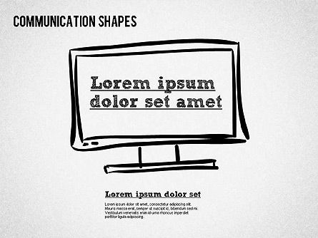 Skizze Stil Formen, Kostenlos PowerPoint-Vorlage, 01426, Schablonen — PoweredTemplate.com