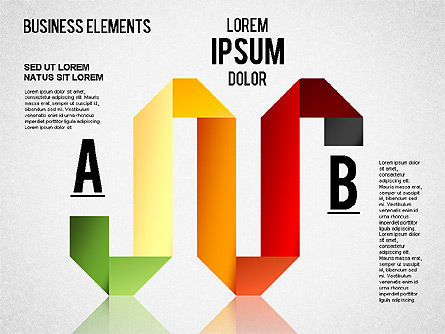 Bentuk Gaya Origami, Templat PowerPoint, 01427, Diagram Proses — PoweredTemplate.com