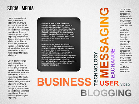 Nuvem e diagramas de palavras da mídia social, Deslizar 12, 01432, Modelos de Negócio — PoweredTemplate.com