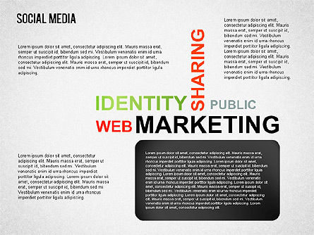 Nube de palabras de medios sociales y diagramas, Diapositiva 13, 01432, Modelos de negocios — PoweredTemplate.com