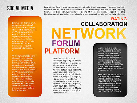 Social media word cloud en diagrammen, Dia 15, 01432, Businessmodellen — PoweredTemplate.com