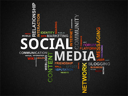 Social media word cloud en diagrammen, Dia 16, 01432, Businessmodellen — PoweredTemplate.com