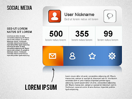 N ° de mots et diagrammes de mots-clés en médias sociaux, Diapositive 3, 01432, Modèles commerciaux — PoweredTemplate.com