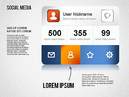Nube de palabras de medios sociales y diagramas, Diapositiva 4, 01432, Modelos de negocios — PoweredTemplate.com