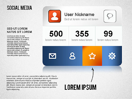 N ° de mots et diagrammes de mots-clés en médias sociaux, Diapositive 5, 01432, Modèles commerciaux — PoweredTemplate.com