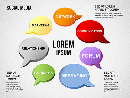 Social media word cloud en diagrammen, Dia 7, 01432, Businessmodellen — PoweredTemplate.com