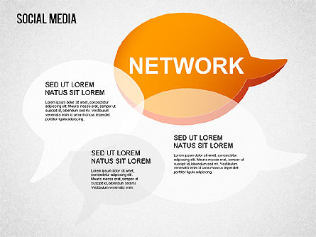 Social media word cloud en diagrammen, Dia 8, 01432, Businessmodellen — PoweredTemplate.com