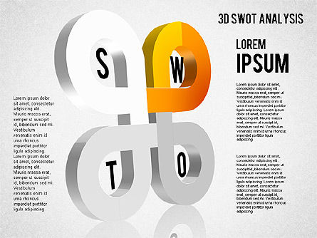 3D Análisis FODA Diagrama, Diapositiva 2, 01438, Modelos de negocios — PoweredTemplate.com