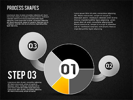 Grafici a torta con diagrammi di processo, Slide 14, 01442, Modelli di lavoro — PoweredTemplate.com