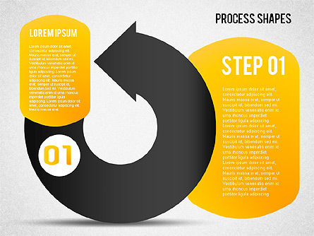 Grafici a torta con diagrammi di processo, Slide 6, 01442, Modelli di lavoro — PoweredTemplate.com