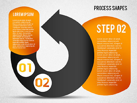 Grafici a torta con diagrammi di processo, Slide 7, 01442, Modelli di lavoro — PoweredTemplate.com