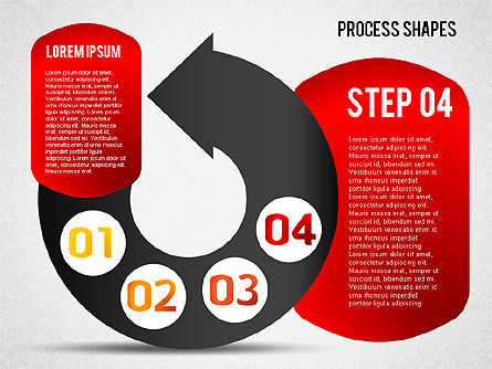 Grafici a torta con diagrammi di processo, Slide 9, 01442, Modelli di lavoro — PoweredTemplate.com