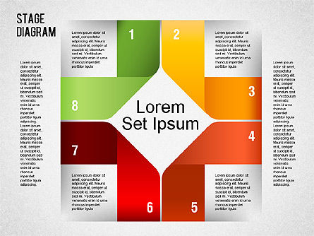 Origami stijl stadia vormen, PowerPoint-sjabloon, 01449, Figuren — PoweredTemplate.com