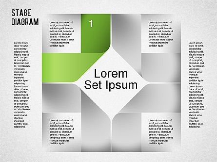 Origami Stil Stufen Formen, Folie 2, 01449, Schablonen — PoweredTemplate.com
