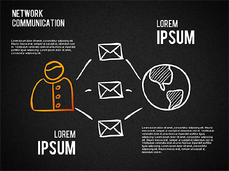 Formas de comunicación de red, Diapositiva 11, 01453, Diagramas de proceso — PoweredTemplate.com