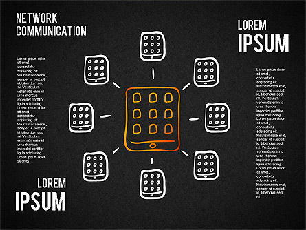 Formes de communication réseau, Diapositive 13, 01453, Schémas de procédés — PoweredTemplate.com