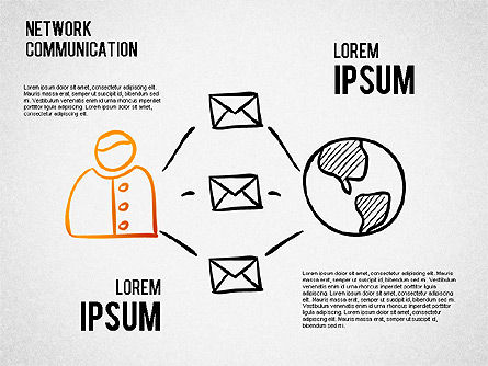 Formas de comunicación de red, Diapositiva 3, 01453, Diagramas de proceso — PoweredTemplate.com