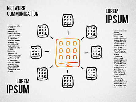 Formes de communication réseau, Diapositive 5, 01453, Schémas de procédés — PoweredTemplate.com