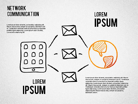 Formas de comunicación de red, Diapositiva 7, 01453, Diagramas de proceso — PoweredTemplate.com