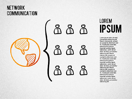 Network Communication Shapes, Slide 8, 01453, Process Diagrams — PoweredTemplate.com