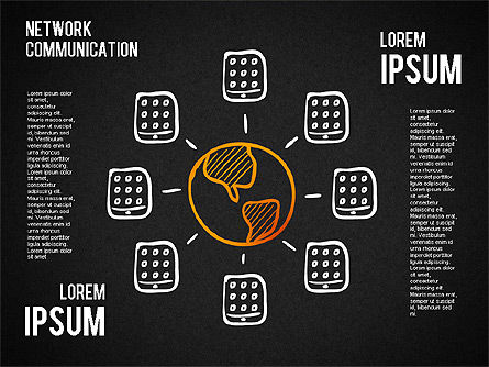 Formes de communication réseau, Diapositive 9, 01453, Schémas de procédés — PoweredTemplate.com
