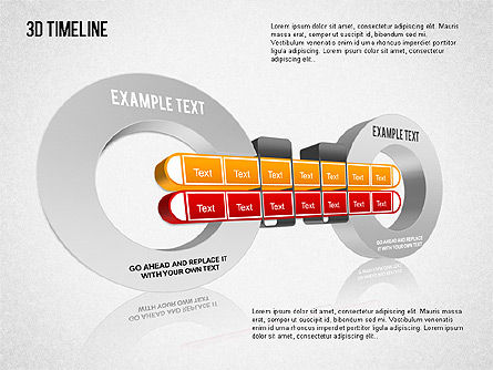 3D Timeline, PowerPoint Template, 01456, Timelines & Calendars — PoweredTemplate.com