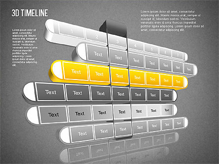 Línea de tiempo 3D, Diapositiva 13, 01456, Timelines & Calendars — PoweredTemplate.com