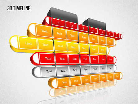 3d timeline, Folie 4, 01456, Timelines & Calendars — PoweredTemplate.com