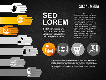 Social Media Shapes and Icons, Slide 11, 01460, Shapes — PoweredTemplate.com
