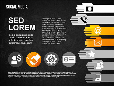 Formas de medios sociales e iconos, Diapositiva 12, 01460, Formas — PoweredTemplate.com