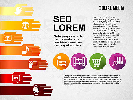 Formas de medios sociales e iconos, Diapositiva 3, 01460, Formas — PoweredTemplate.com