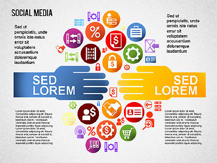 Formas de medios sociales e iconos, Diapositiva 6, 01460, Formas — PoweredTemplate.com