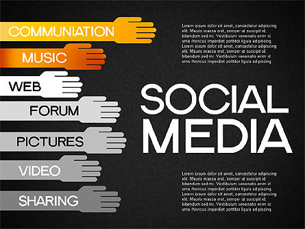 Modelos de mídia social e ícones, Deslizar 9, 01460, Formas — PoweredTemplate.com